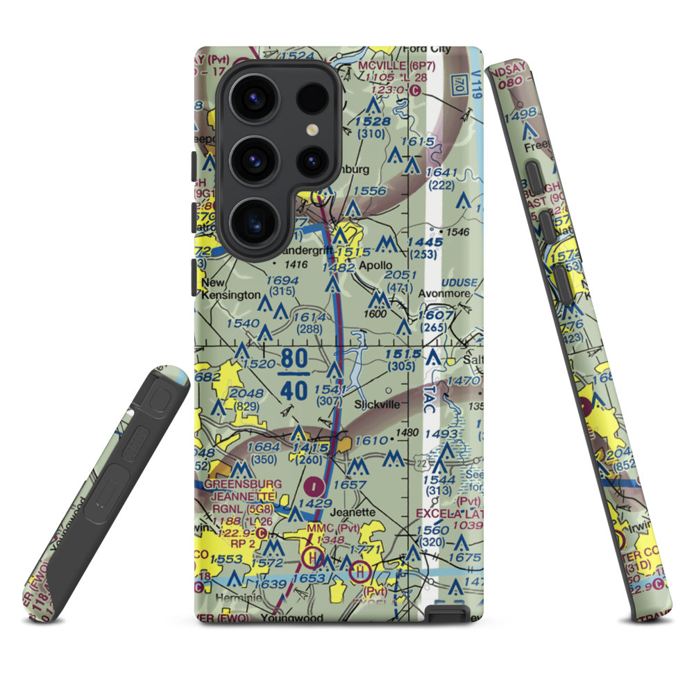 Tower Airfield (6PA1) VFR Sectional Samsung Phone Case Samsung Galaxy S23 Ultra model shown