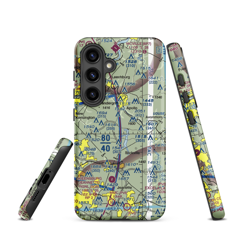 Tower Airfield (6PA1) VFR Sectional Samsung Phone Case Samsung Galaxy S24 model shown