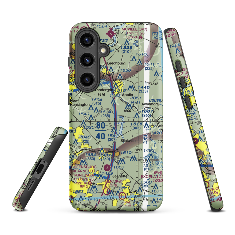 Tower Airfield (6PA1) VFR Sectional Samsung Phone Case Samsung Galaxy S24 Plus model shown