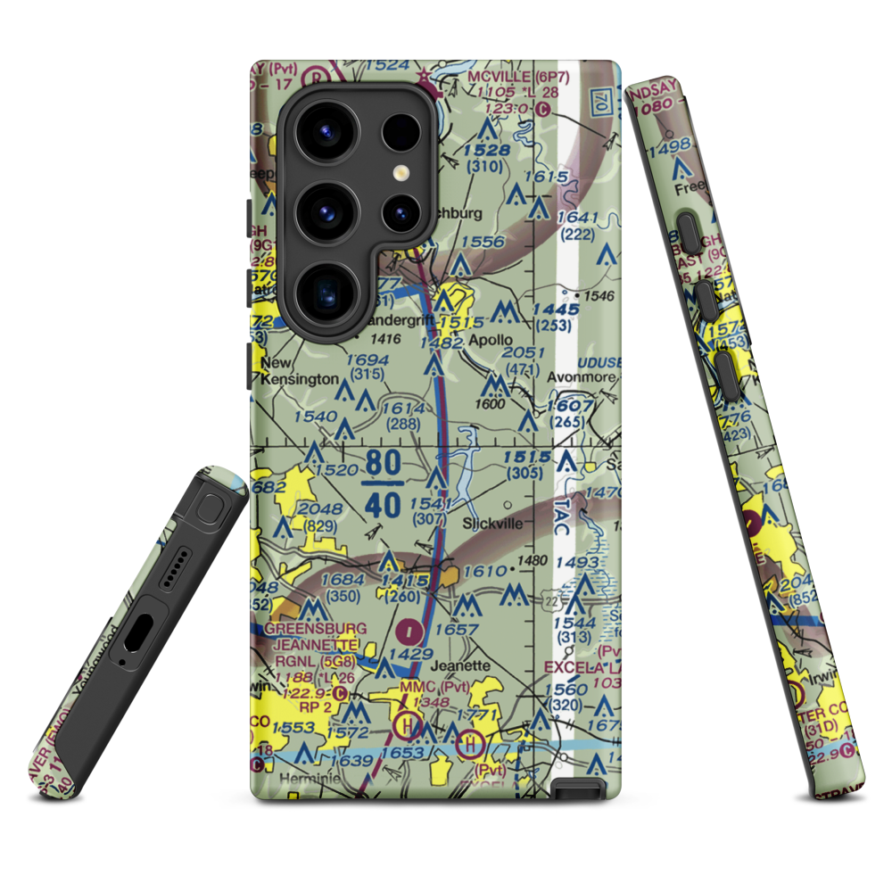 Tower Airfield (6PA1) VFR Sectional Samsung Phone Case Samsung Galaxy S24 Ultra model shown