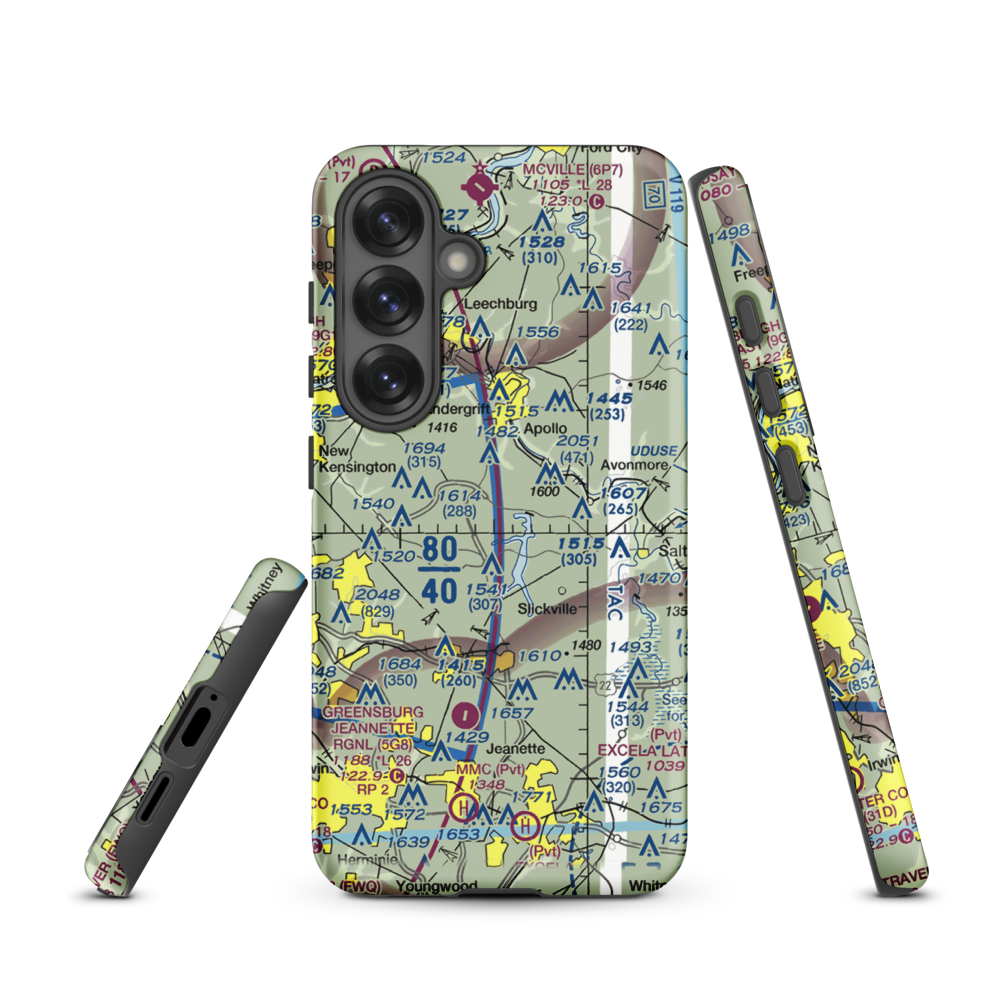 Tower Airfield (6PA1) VFR Sectional Samsung Phone Case Samsung Galaxy S25 model shown