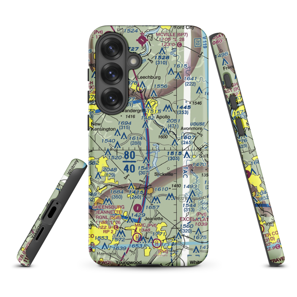 Tower Airfield (6PA1) VFR Sectional Samsung Phone Case Samsung Galaxy S25 Plus model shown