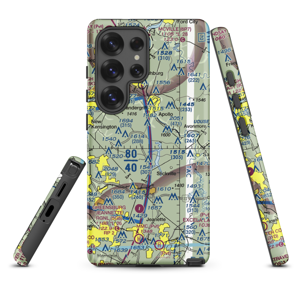 Tower Airfield (6PA1) VFR Sectional Samsung Phone Case Samsung Galaxy S25 Ultra model shown