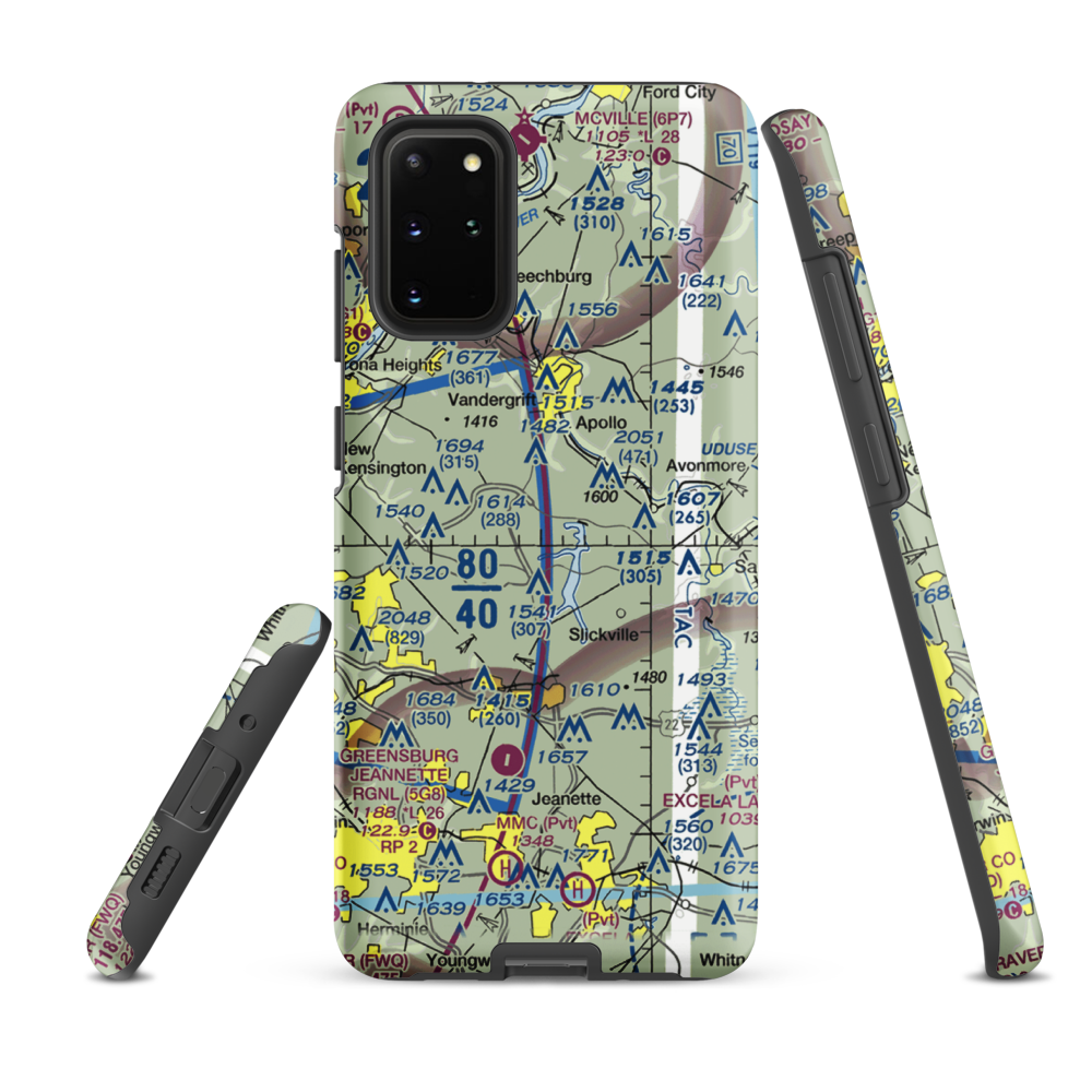 Tower Airfield (6PA1) VFR Sectional Samsung Phone Case Samsung Galaxy S20 Plus model shown