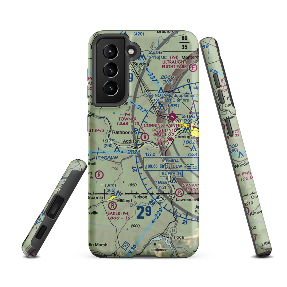 Towner Farm Airport (2NY7) VFR Sectional Samsung Phone Case Samsung Galaxy S21 FE model shown