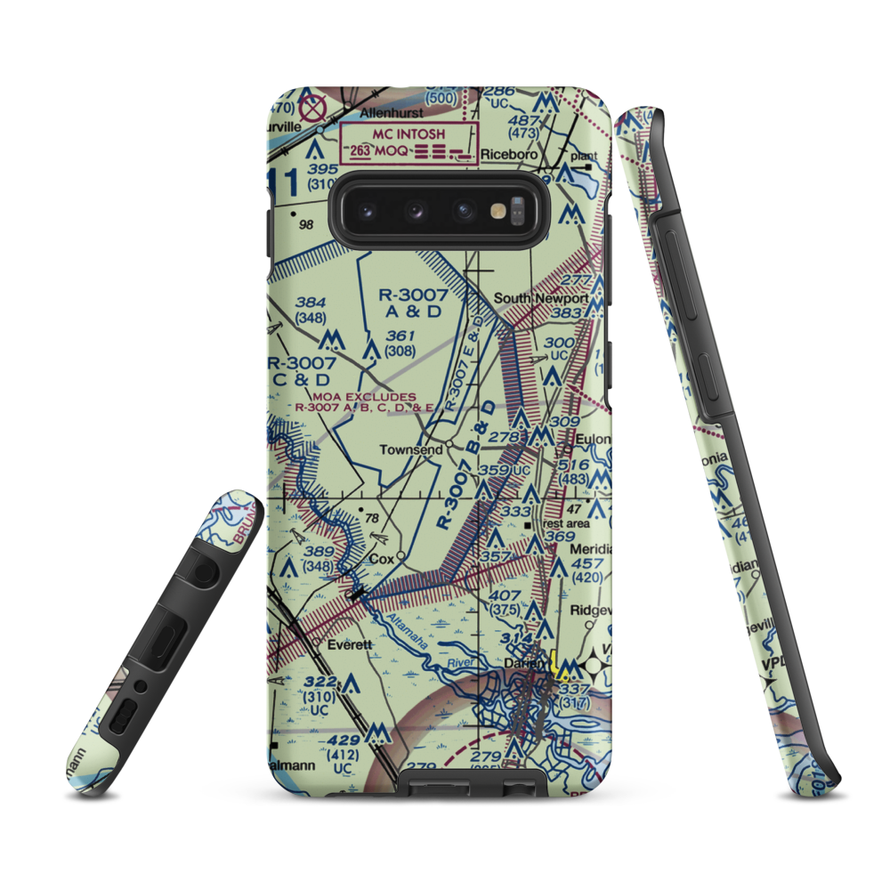 Townsend Air Strip (GA45) VFR Sectional Samsung Phone Case Samsung Galaxy S10 Plus model shown
