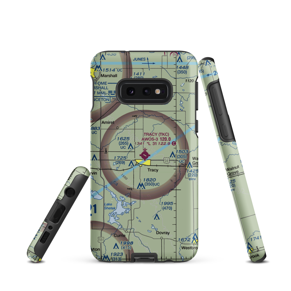 Tracy Municipal Airport (TKC) VFR Sectional Samsung Phone Case Samsung Galaxy S10e model shown
