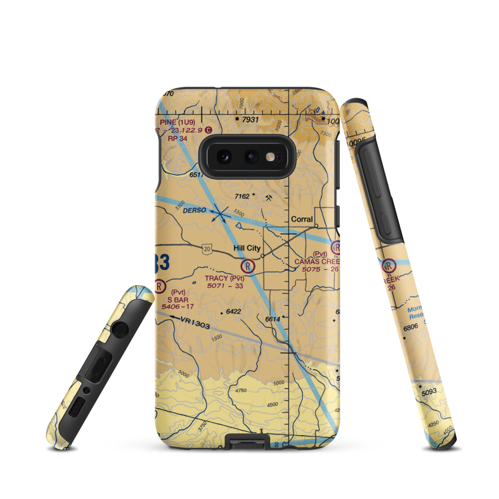 Tracy Ranch Airport (ID88) VFR Sectional Samsung Phone Case Samsung Galaxy S10e model shown