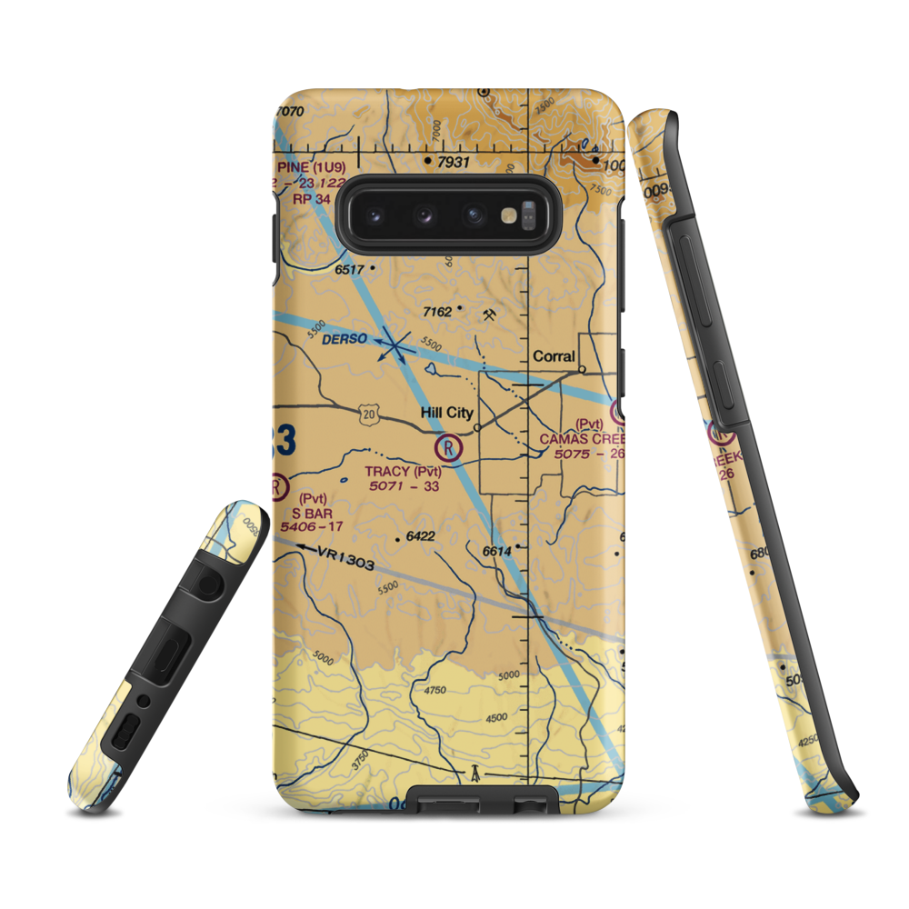 Tracy Ranch Airport (ID88) VFR Sectional Samsung Phone Case Samsung Galaxy S10 Plus model shown