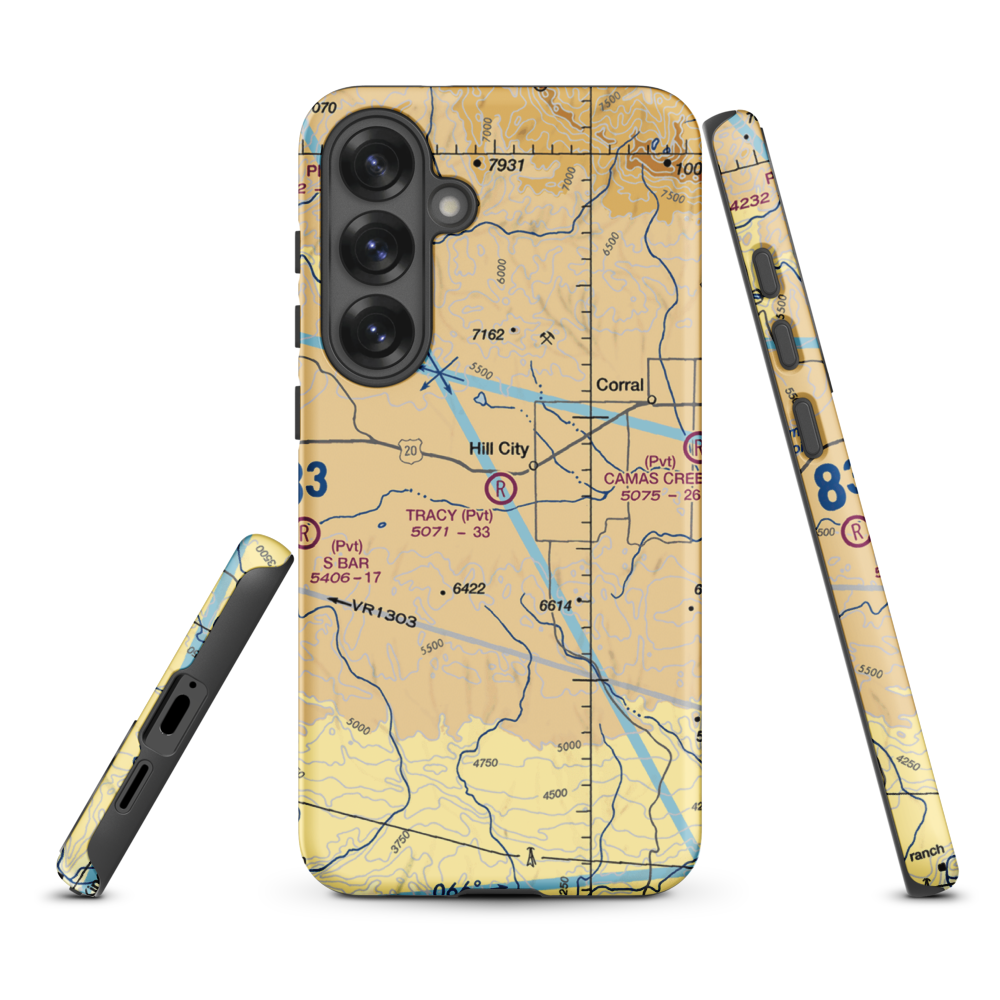 Tracy Ranch Airport (ID88) VFR Sectional Samsung Phone Case Samsung Galaxy S25 Plus model shown