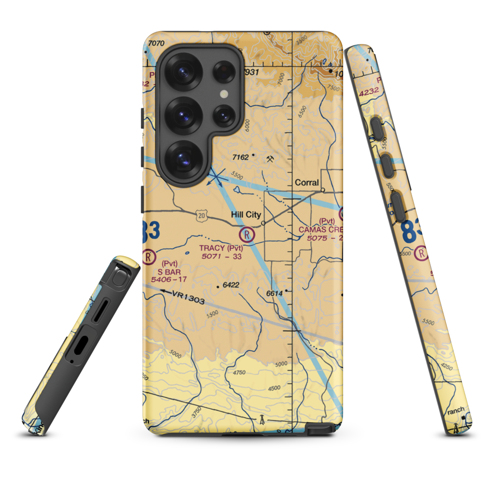 Tracy Ranch Airport (ID88) VFR Sectional Samsung Phone Case Samsung Galaxy S25 Ultra model shown
