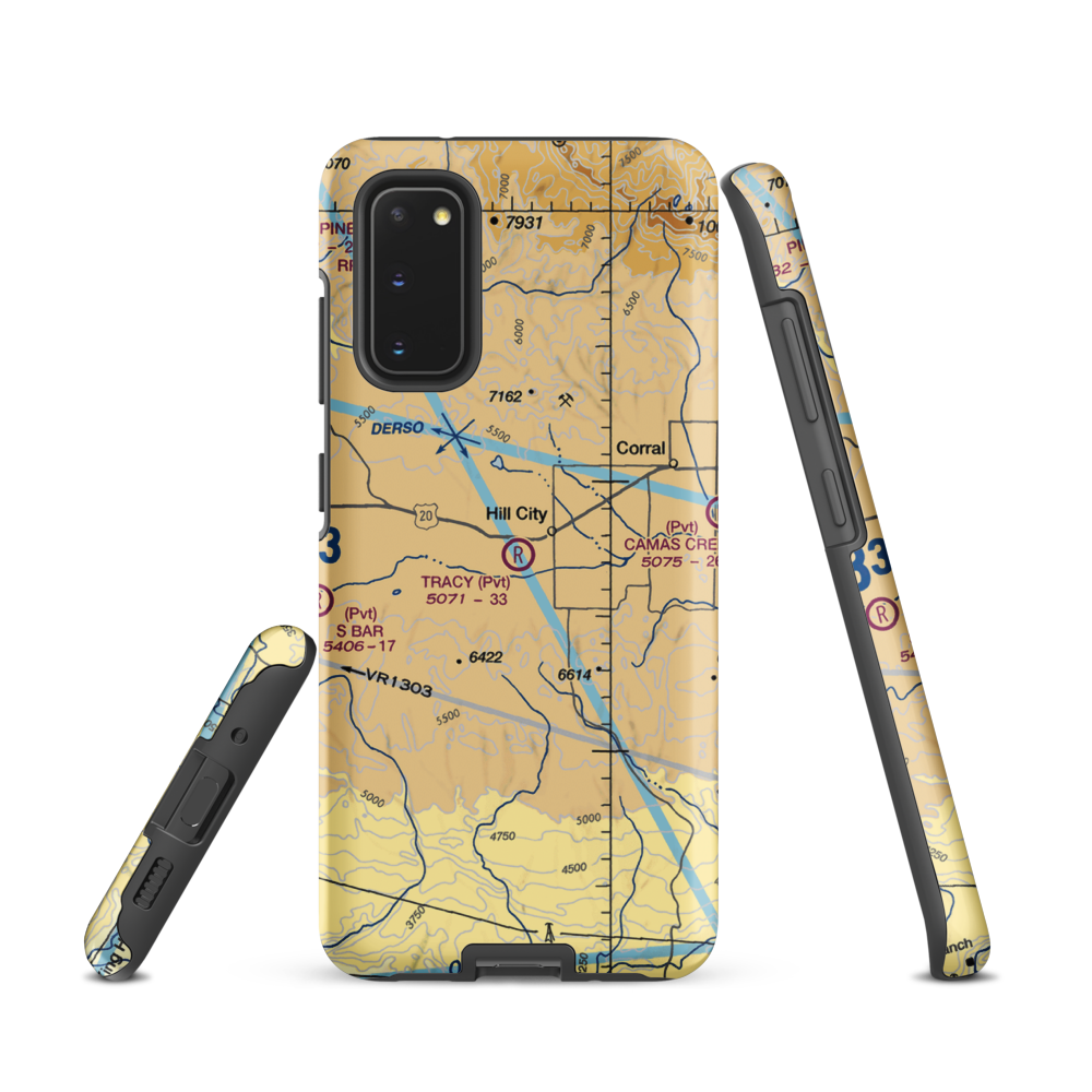 Tracy Ranch Airport (ID88) VFR Sectional Samsung Phone Case Samsung Galaxy S20 model shown