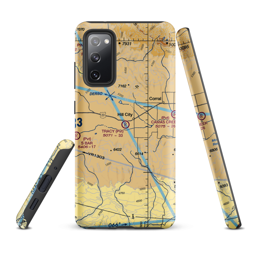 Tracy Ranch Airport (ID88) VFR Sectional Samsung Phone Case Samsung Galaxy S20 FE model shown