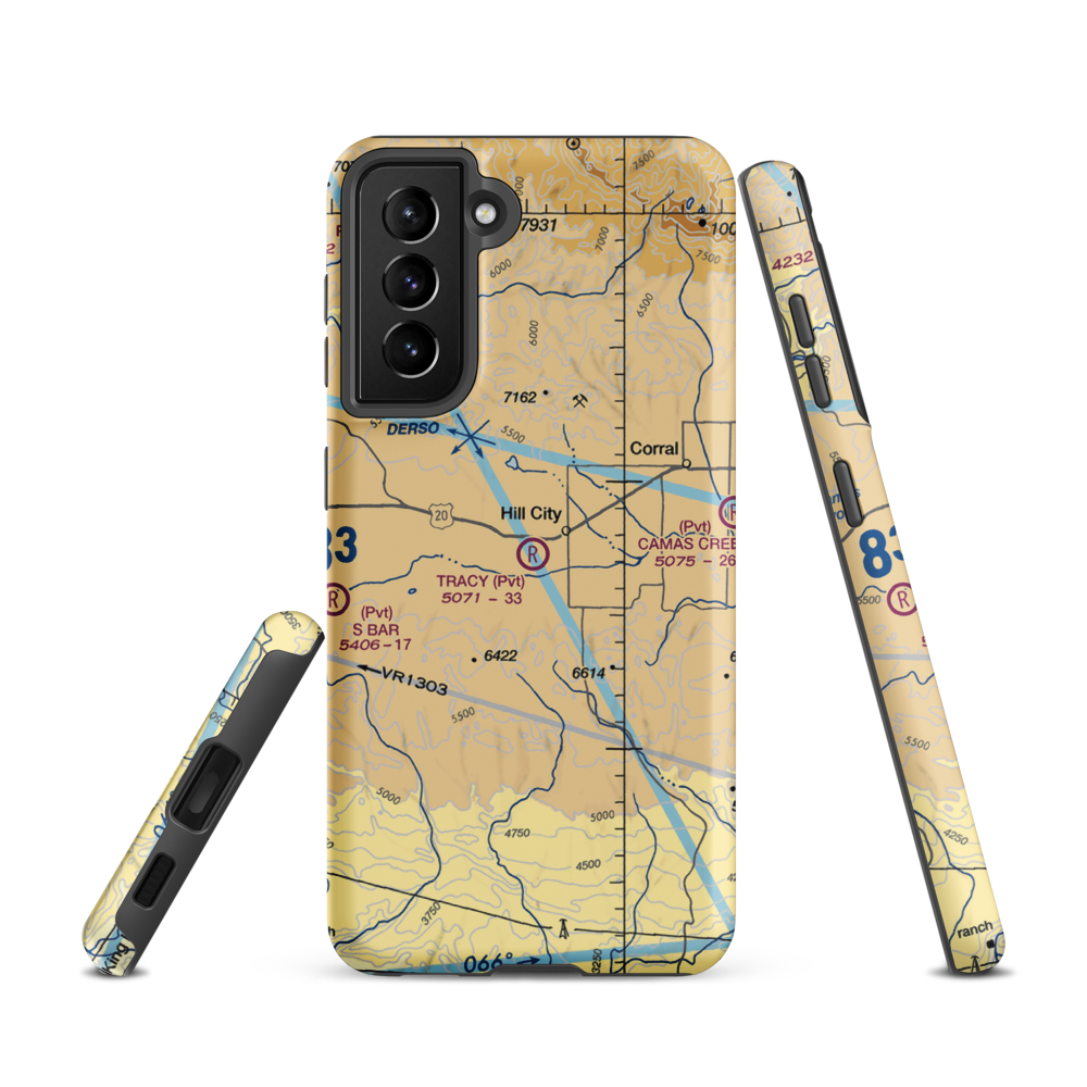 Tracy Ranch Airport (ID88) VFR Sectional Samsung Phone Case Samsung Galaxy S21 model shown