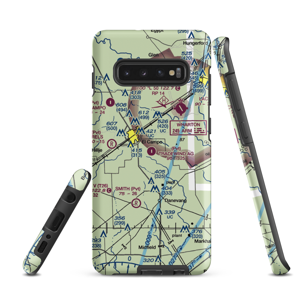 Tradewind Agricultural Airport (8TE8) VFR Sectional Samsung Phone Case Samsung Galaxy S10 Plus model shown