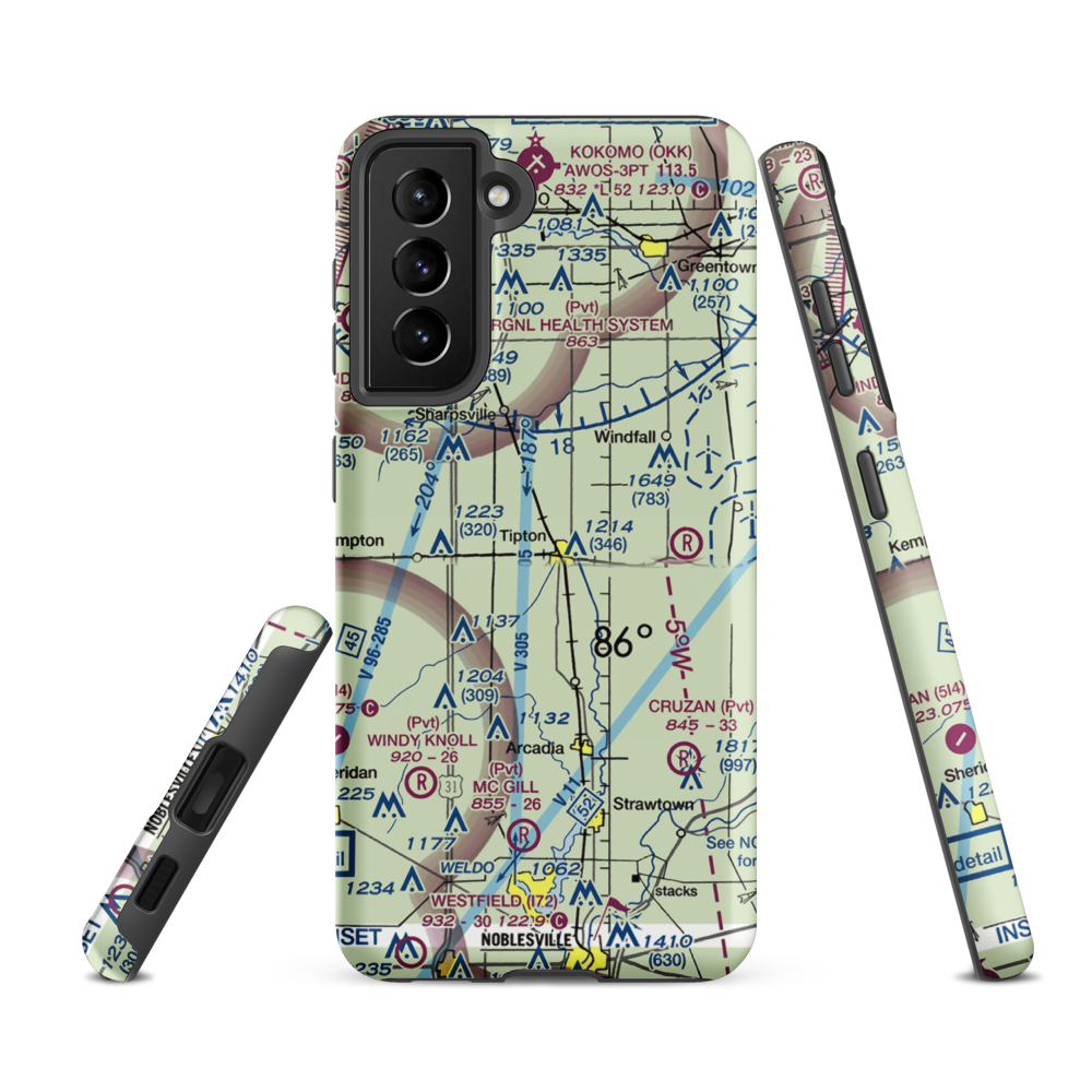 Tragesser Airport (5IN3) VFR Sectional Samsung Phone Case Samsung Galaxy S21 Ultra model shown