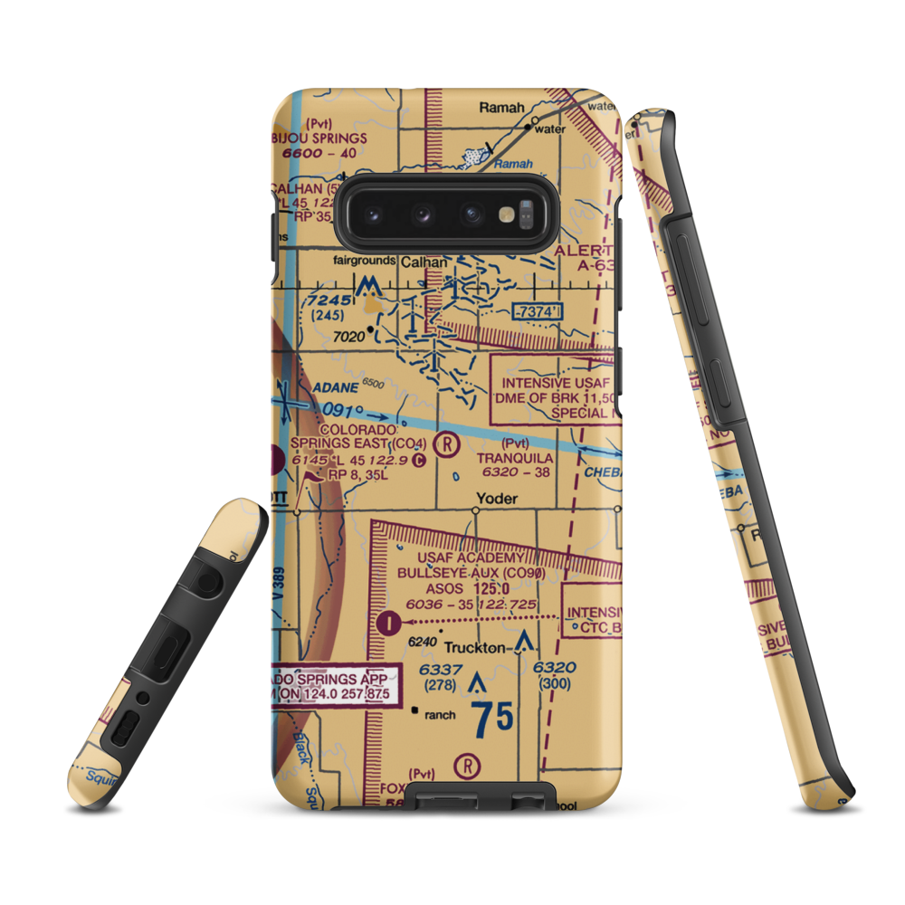 Tranquila Airport (88CO) VFR Sectional Samsung Phone Case Samsung Galaxy S10 Plus model shown
