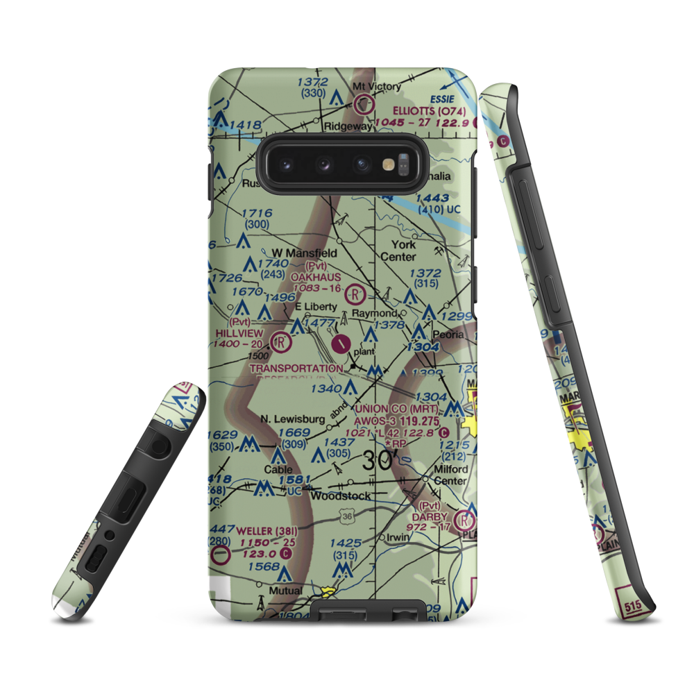Transportation Research Center of Ohio Airport (9OI5) VFR Sectional Samsung Phone Case Samsung Galaxy S10 Plus model shown