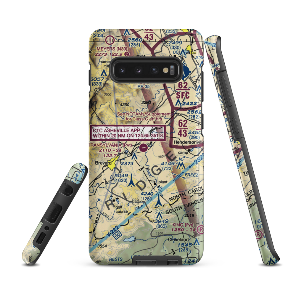 Transylvania Community Airport (3NR3) VFR Sectional Samsung Phone Case Samsung Galaxy S10 Plus model shown