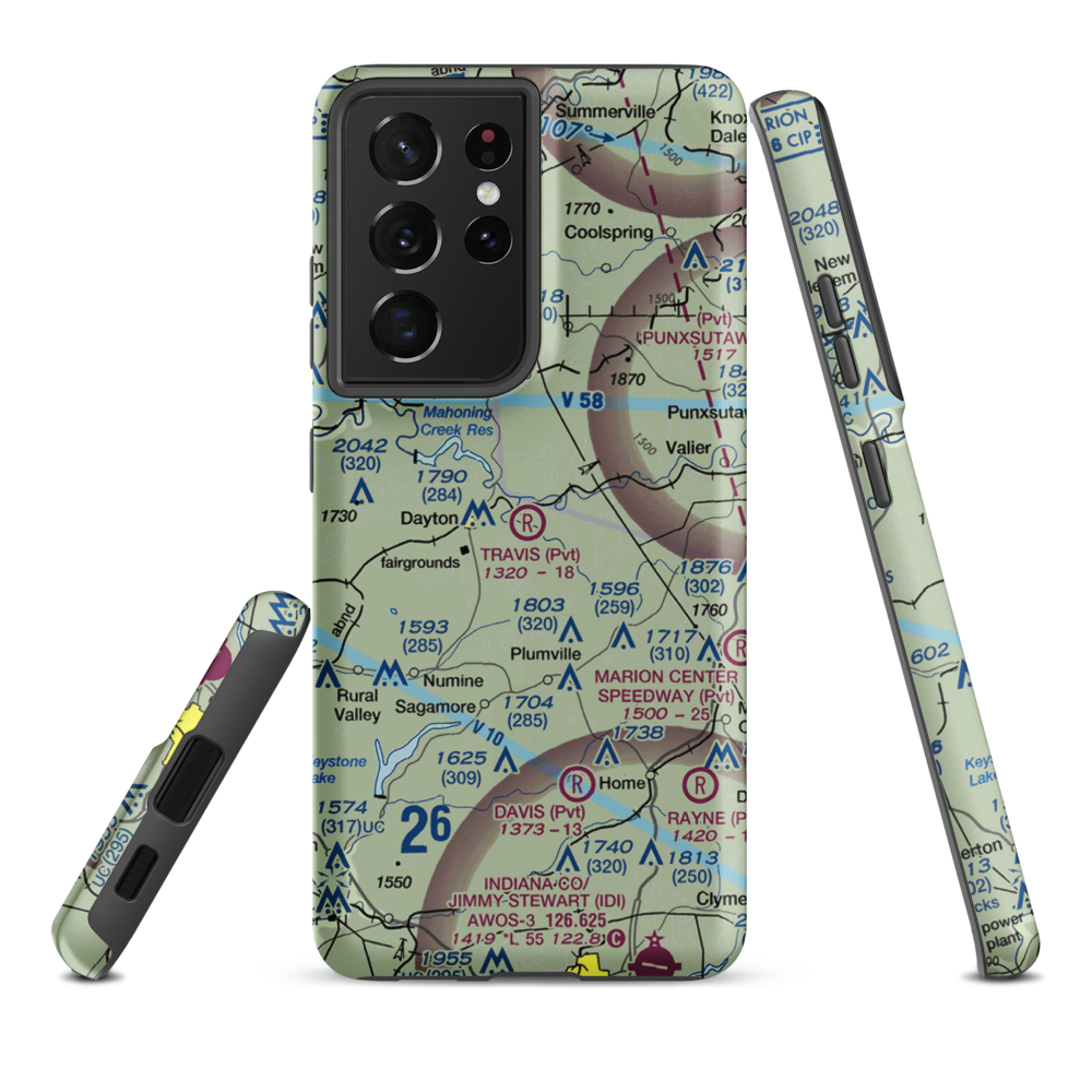 Travis Airport (PS98) VFR Sectional Samsung Phone Case Samsung Galaxy S21 Plus model shown