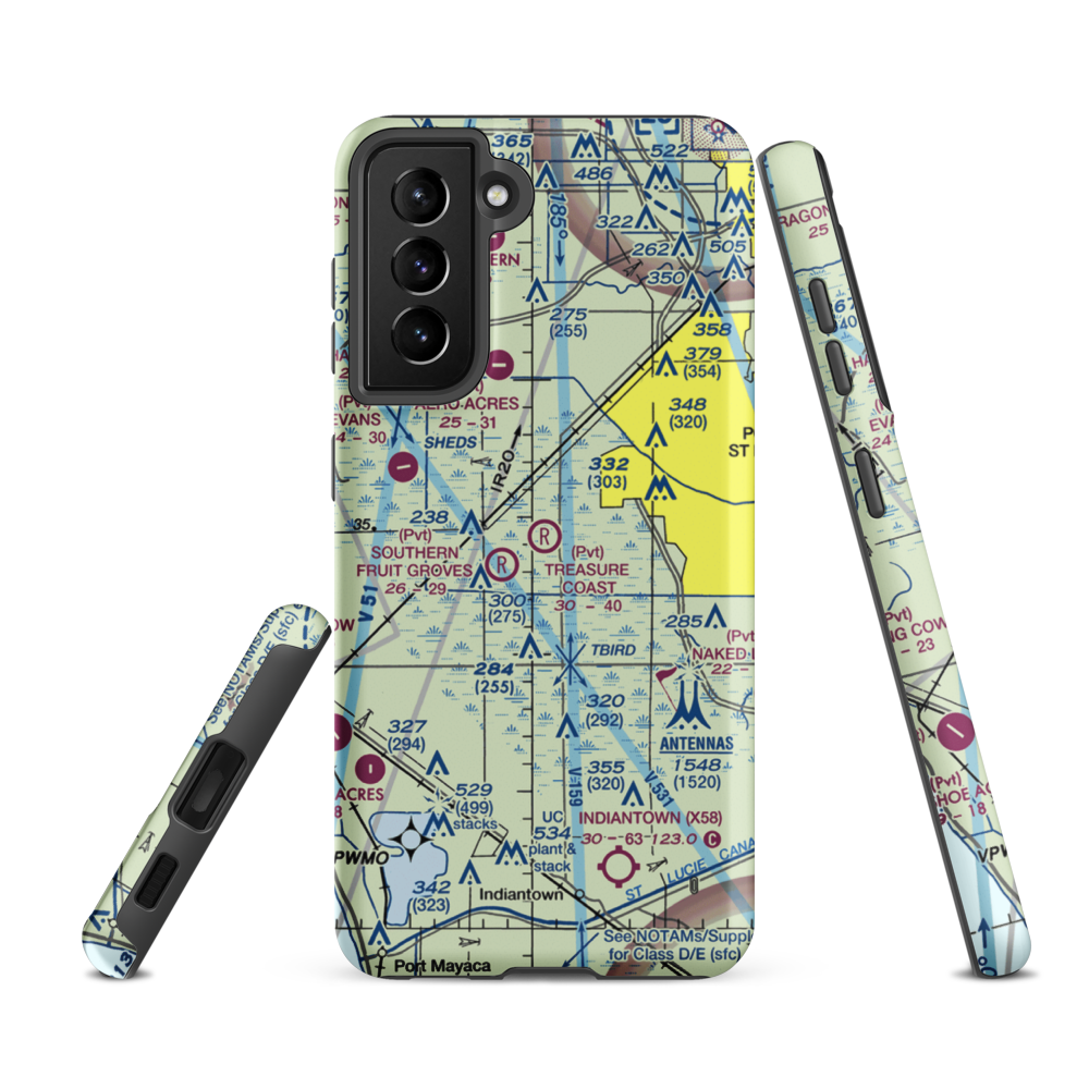 Treasure Coast Airpark (FL37) VFR Sectional Samsung Phone Case Samsung Galaxy S21 FE model shown
