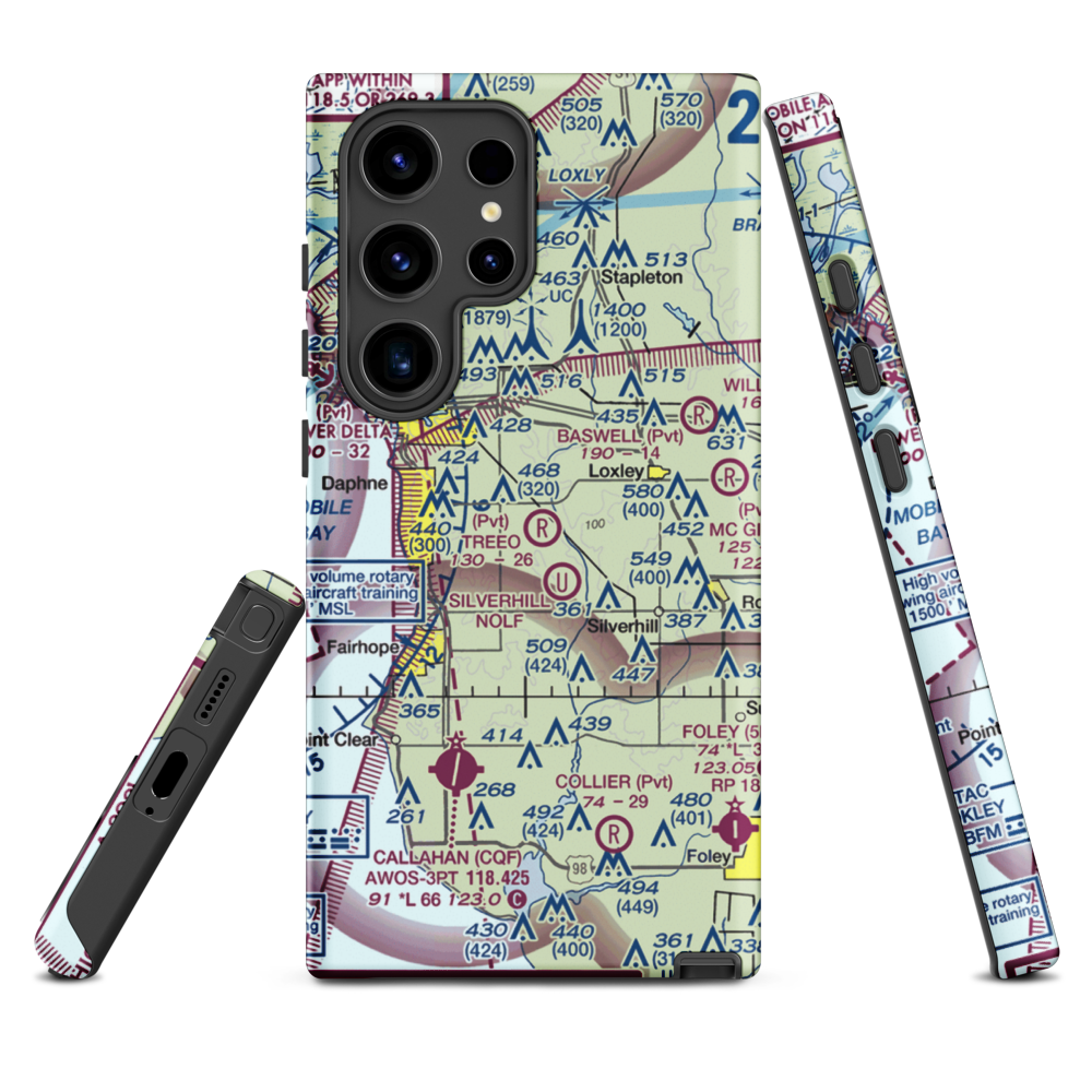 Treeo Airport (4AL3) VFR Sectional Samsung Phone Case Samsung Galaxy S24 Ultra model shown