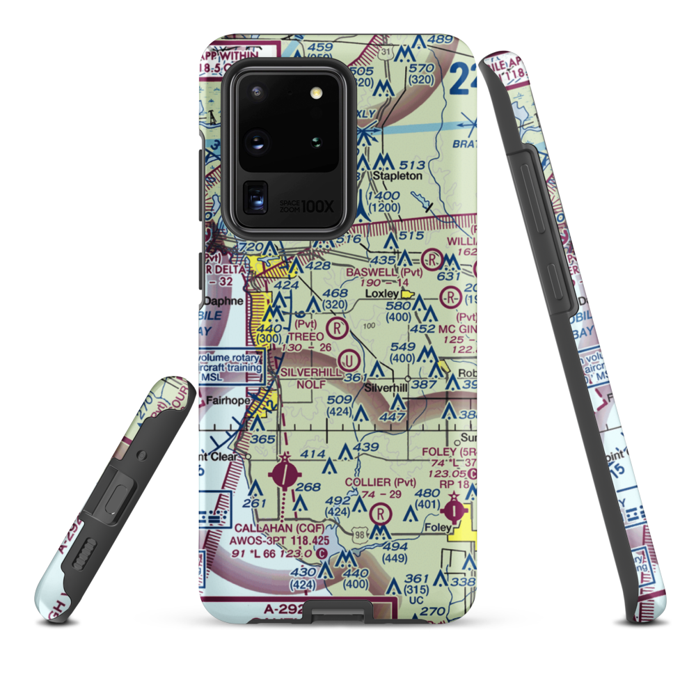 Treeo Airport (4AL3) VFR Sectional Samsung Phone Case Samsung Galaxy S20 Ultra model shown