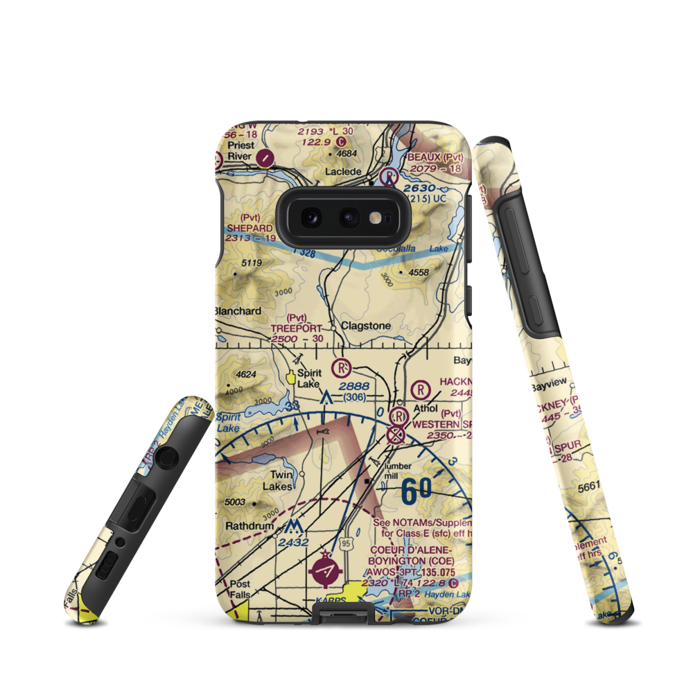 Treeport Airport (ID22) VFR Sectional Samsung Phone Case Samsung Galaxy S10e model shown