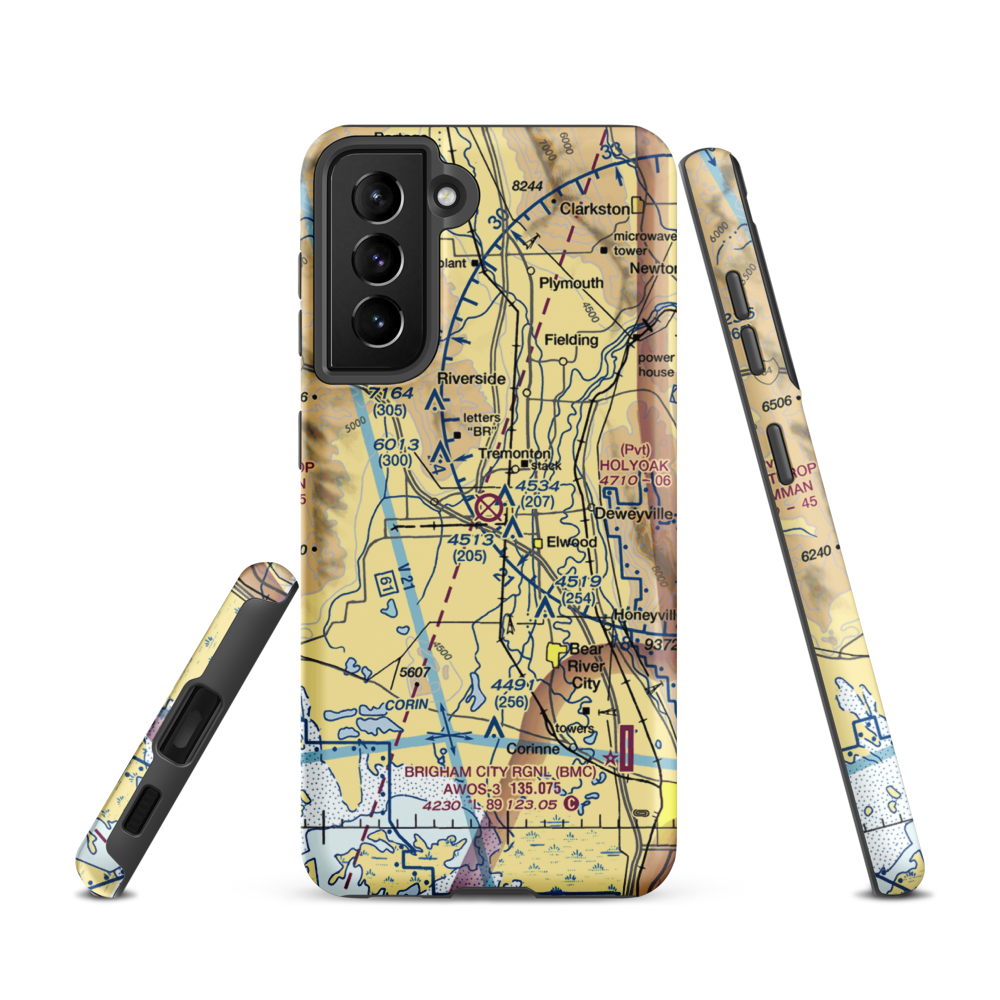 Tremonton Municipal Airport (U27) VFR Sectional Samsung Phone Case Samsung Galaxy S21 model shown