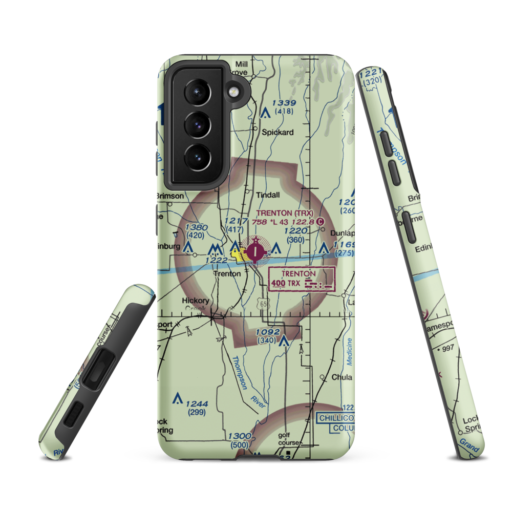Trenton Municipal Airport (TRX) VFR Sectional Samsung Phone Case Samsung Galaxy S21 FE model shown
