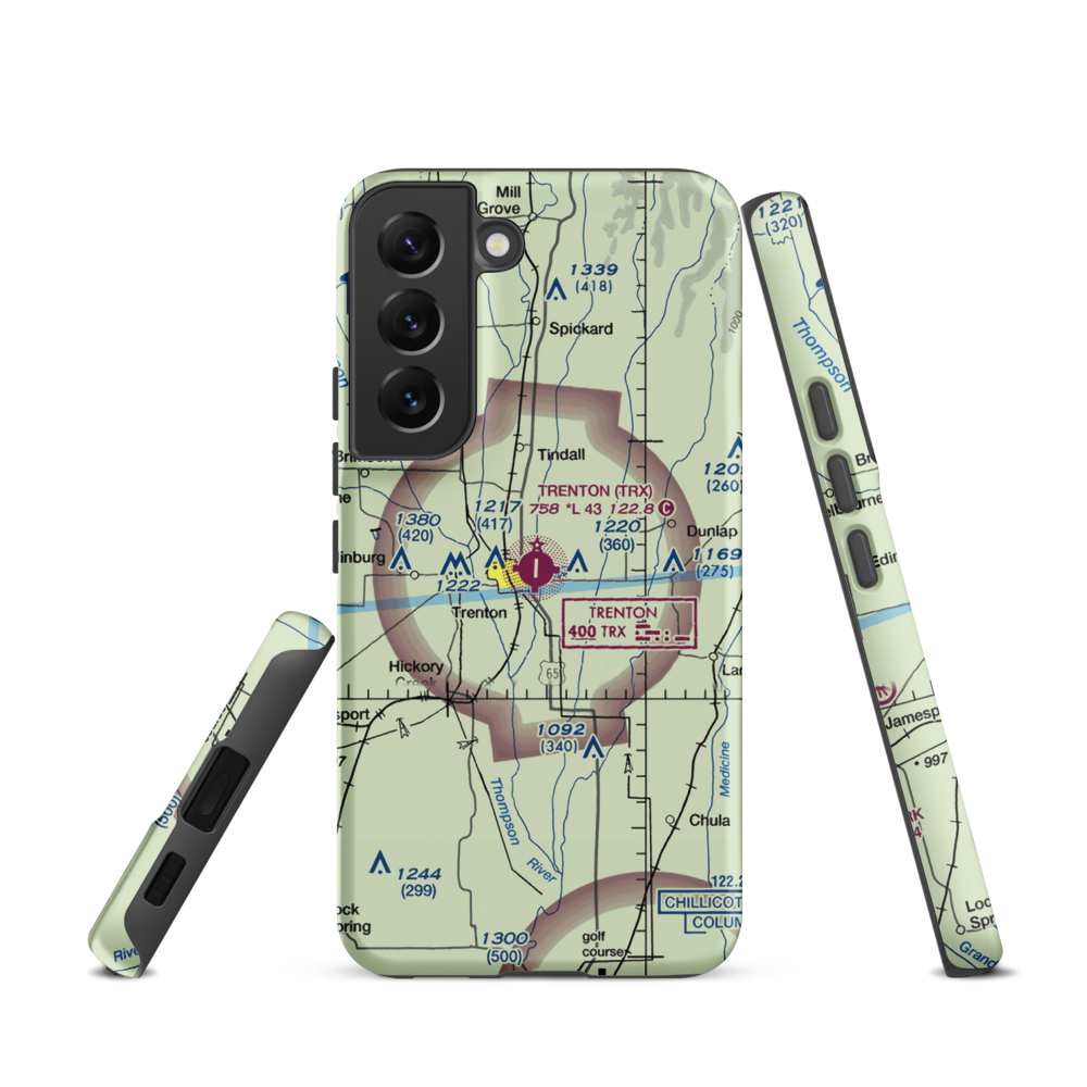 Trenton Municipal Airport (TRX) VFR Sectional Samsung Phone Case Samsung Galaxy S22 model shown