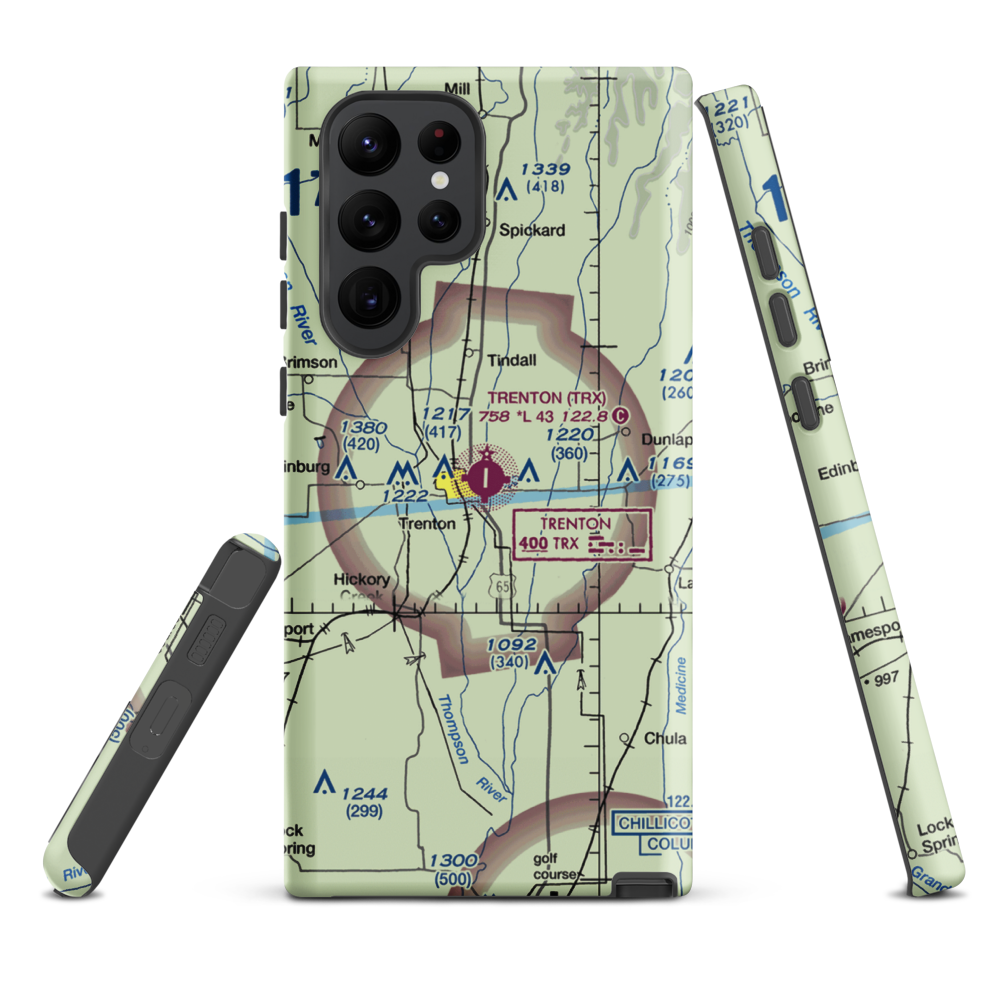 Trenton Municipal Airport (TRX) VFR Sectional Samsung Phone Case Samsung Galaxy S22 Ultra model shown