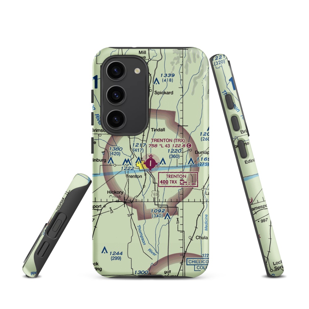 Trenton Municipal Airport (TRX) VFR Sectional Samsung Phone Case Samsung Galaxy S23 model shown