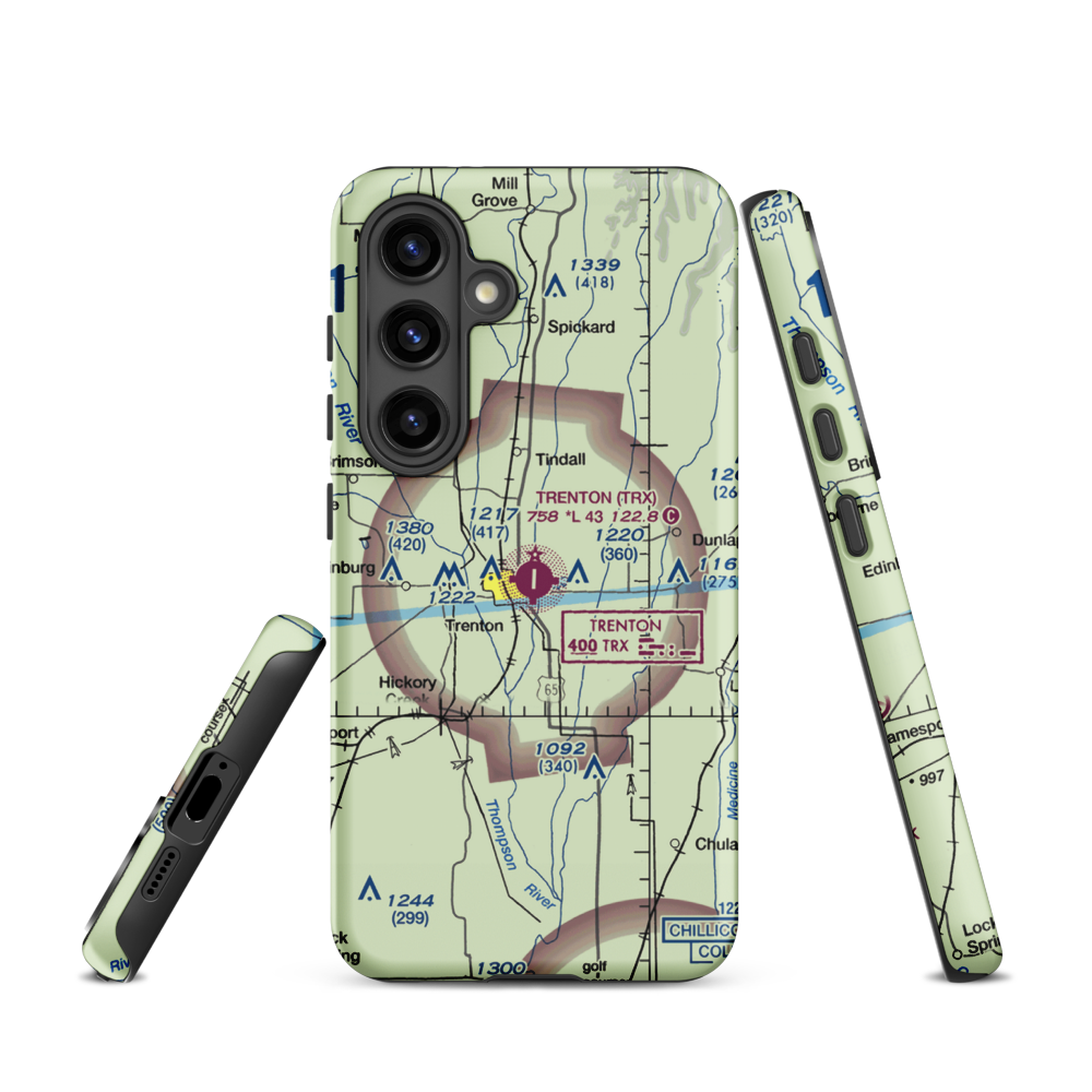 Trenton Municipal Airport (TRX) VFR Sectional Samsung Phone Case Samsung Galaxy S24 model shown
