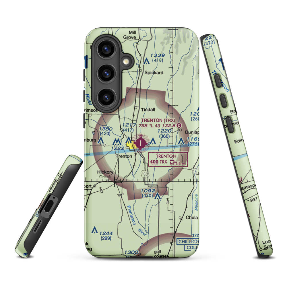 Trenton Municipal Airport (TRX) VFR Sectional Samsung Phone Case Samsung Galaxy S24 Plus model shown