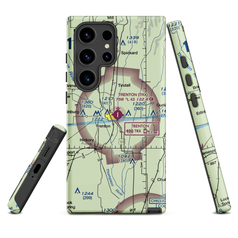 Trenton Municipal Airport (TRX) VFR Sectional Samsung Phone Case Samsung Galaxy S24 Ultra model shown