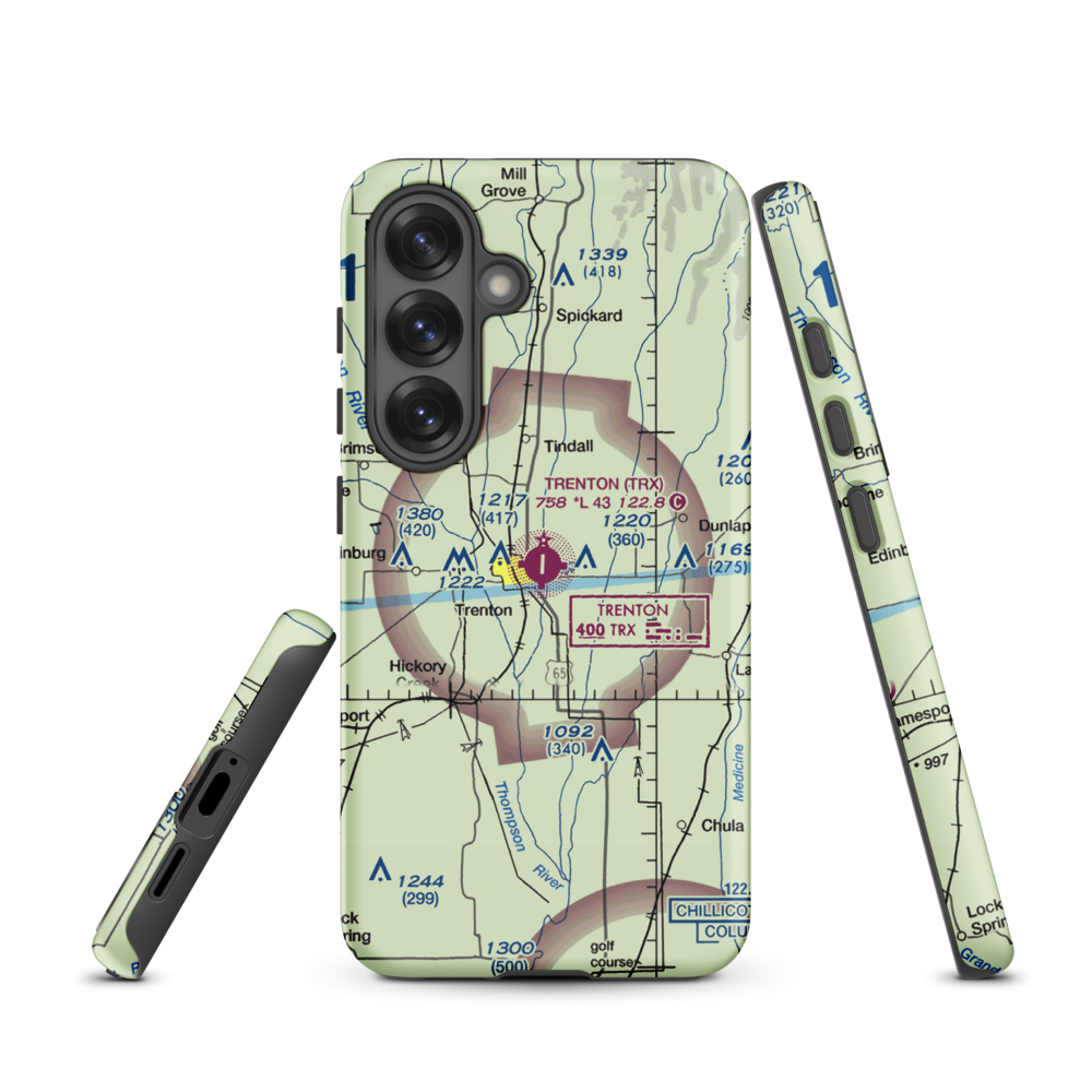 Trenton Municipal Airport (TRX) VFR Sectional Samsung Phone Case Samsung Galaxy S25 model shown