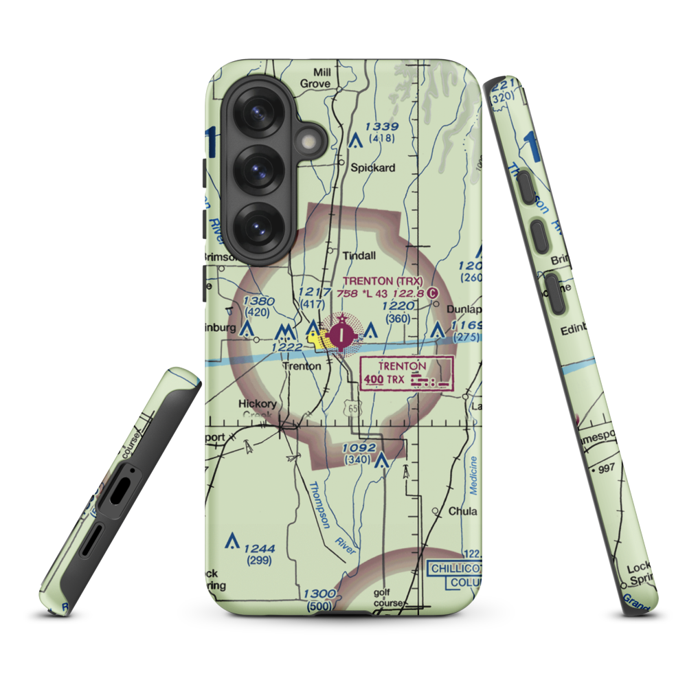 Trenton Municipal Airport (TRX) VFR Sectional Samsung Phone Case Samsung Galaxy S25 Plus model shown