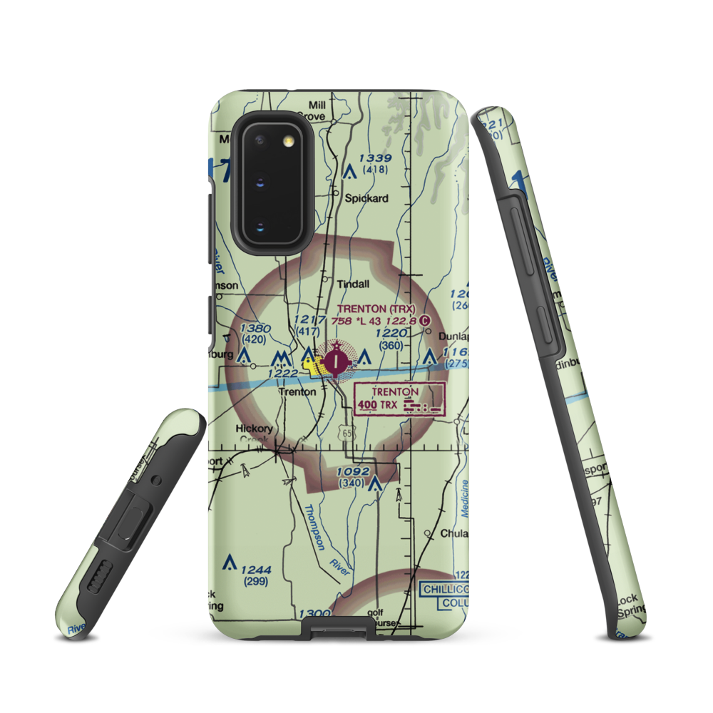 Trenton Municipal Airport (TRX) VFR Sectional Samsung Phone Case Samsung Galaxy S20 model shown