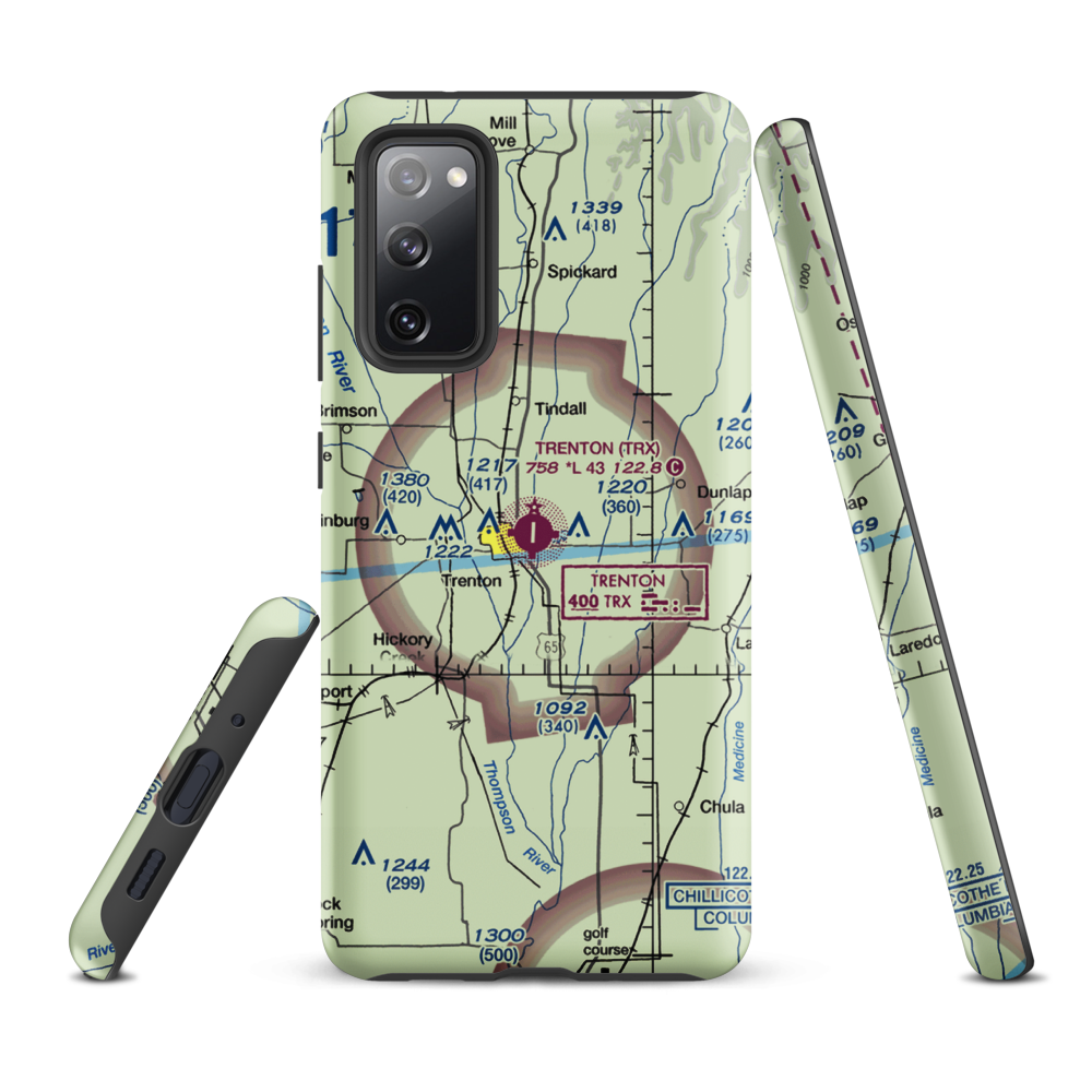 Trenton Municipal Airport (TRX) VFR Sectional Samsung Phone Case Samsung Galaxy S20 FE model shown