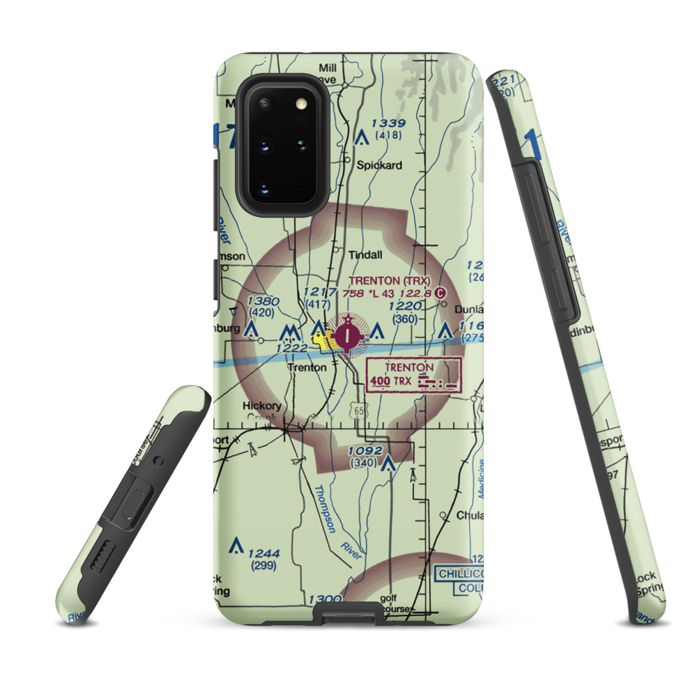 Trenton Municipal Airport (TRX) VFR Sectional Samsung Phone Case Samsung Galaxy S20 Plus model shown