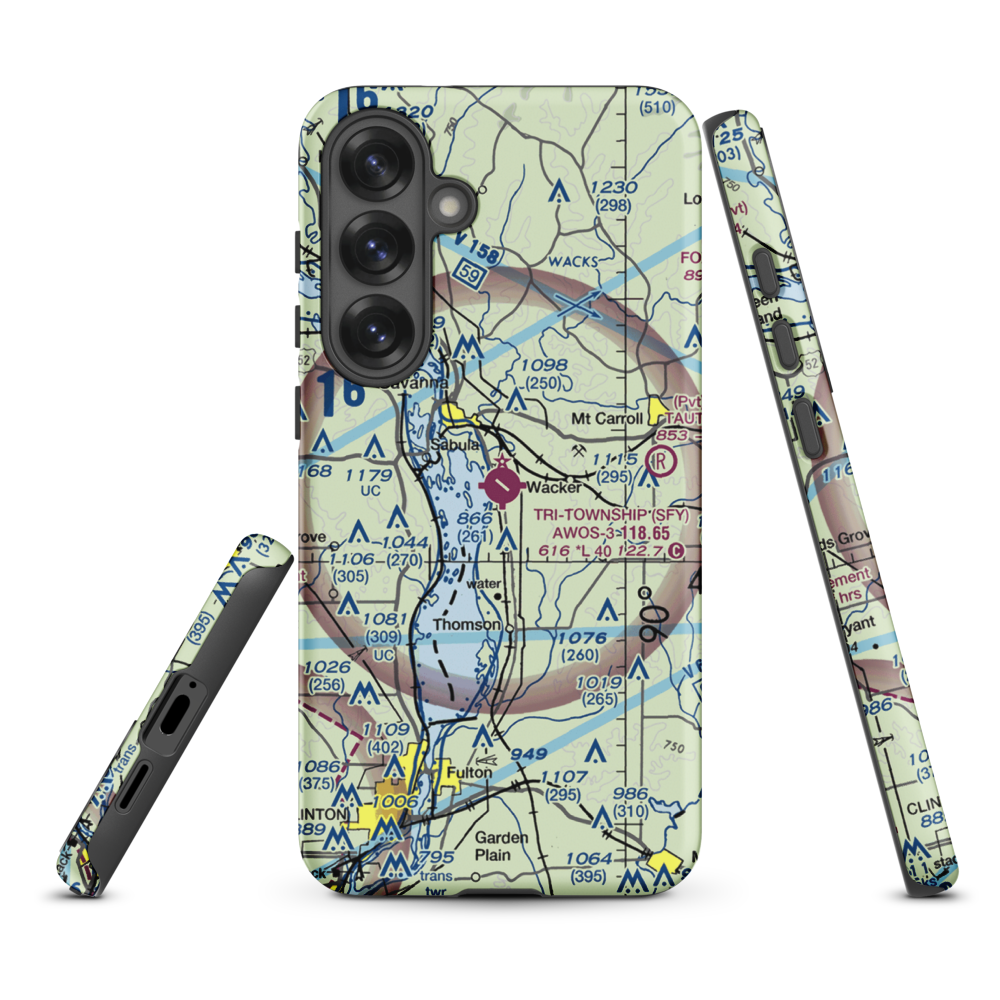 Tri Township Airport (SFY) VFR Sectional Samsung Phone Case Samsung Galaxy S25 Plus model shown