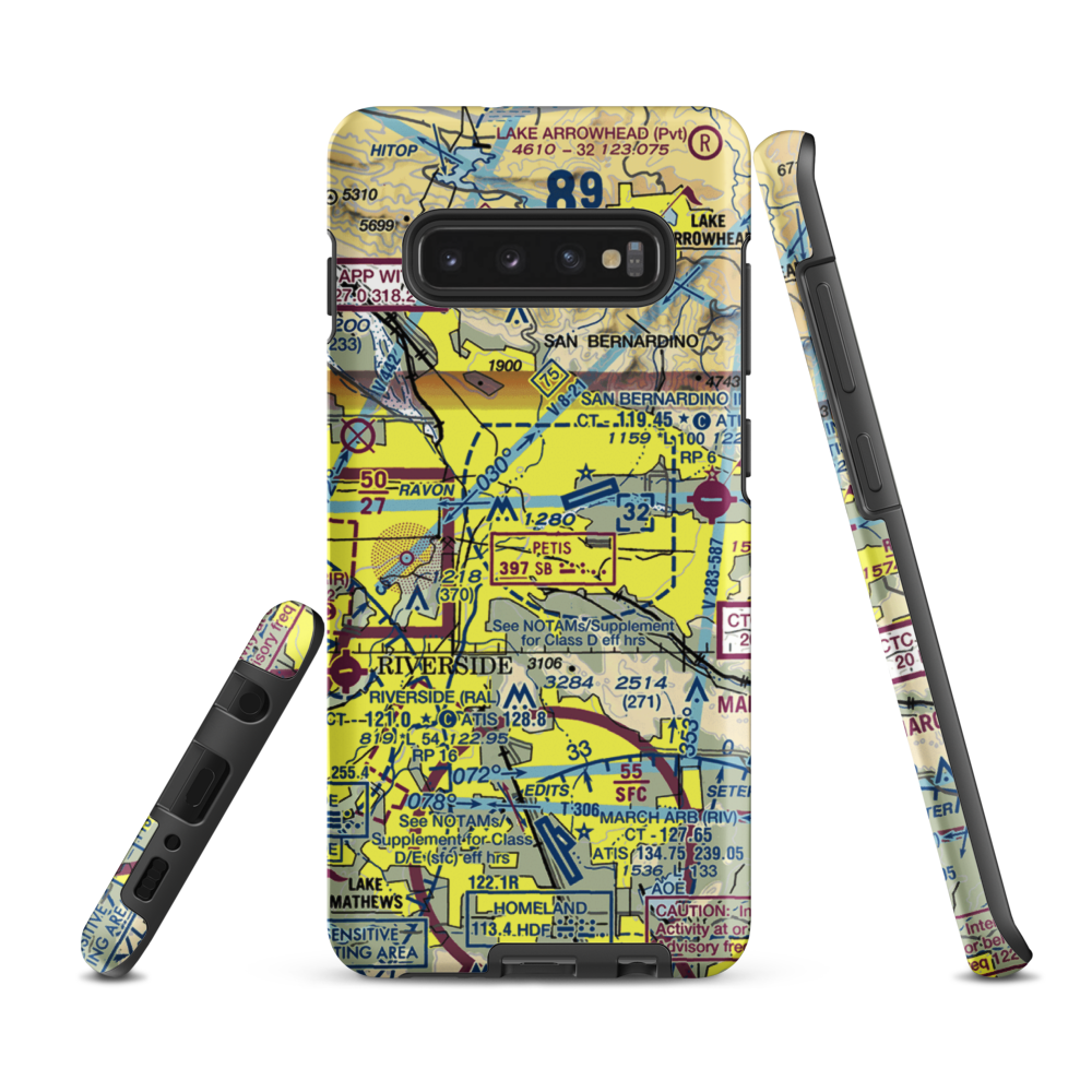 Tri-City Airport (SBT) VFR Sectional Samsung Phone Case Samsung Galaxy S10e model shown