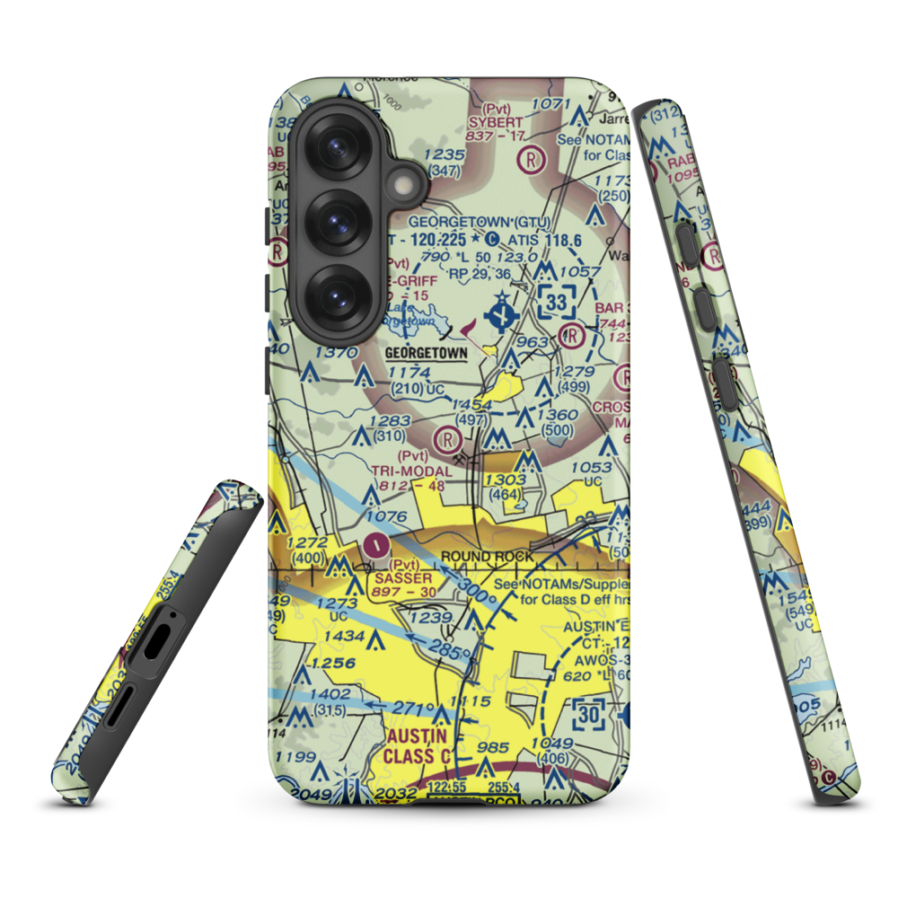 Tri-Modal Air Park (30TA) VFR Sectional Samsung Phone Case Samsung Galaxy S25 Plus model shown
