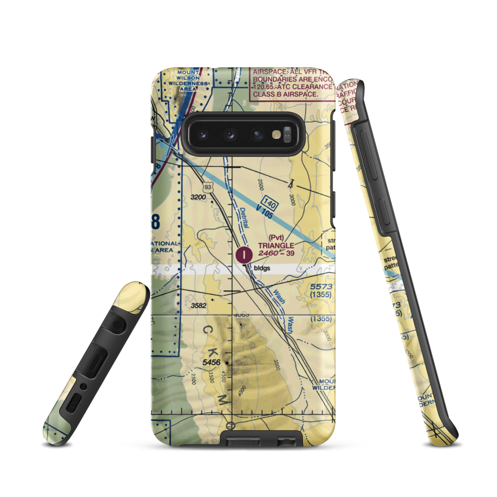 Triangle Airpark (AZ50) VFR Sectional Samsung Phone Case Samsung Galaxy S10 model shown