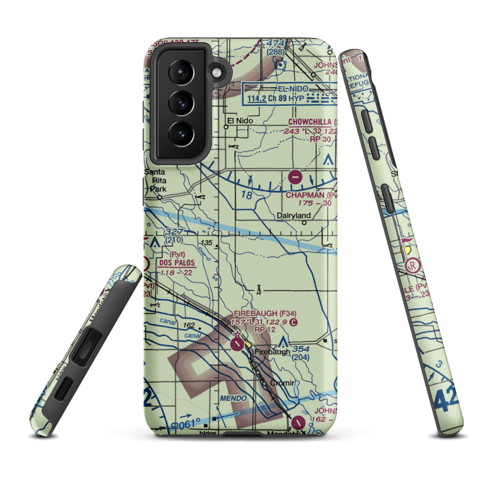 Triangle T Ranch Airport (66CL) VFR Sectional Samsung Phone Case Samsung Galaxy S21 FE model shown