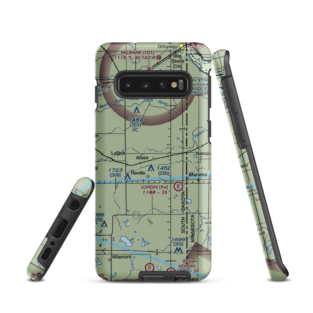 Tribitt Airport (1SD8) VFR Sectional Samsung Phone Case Samsung Galaxy S10 model shown