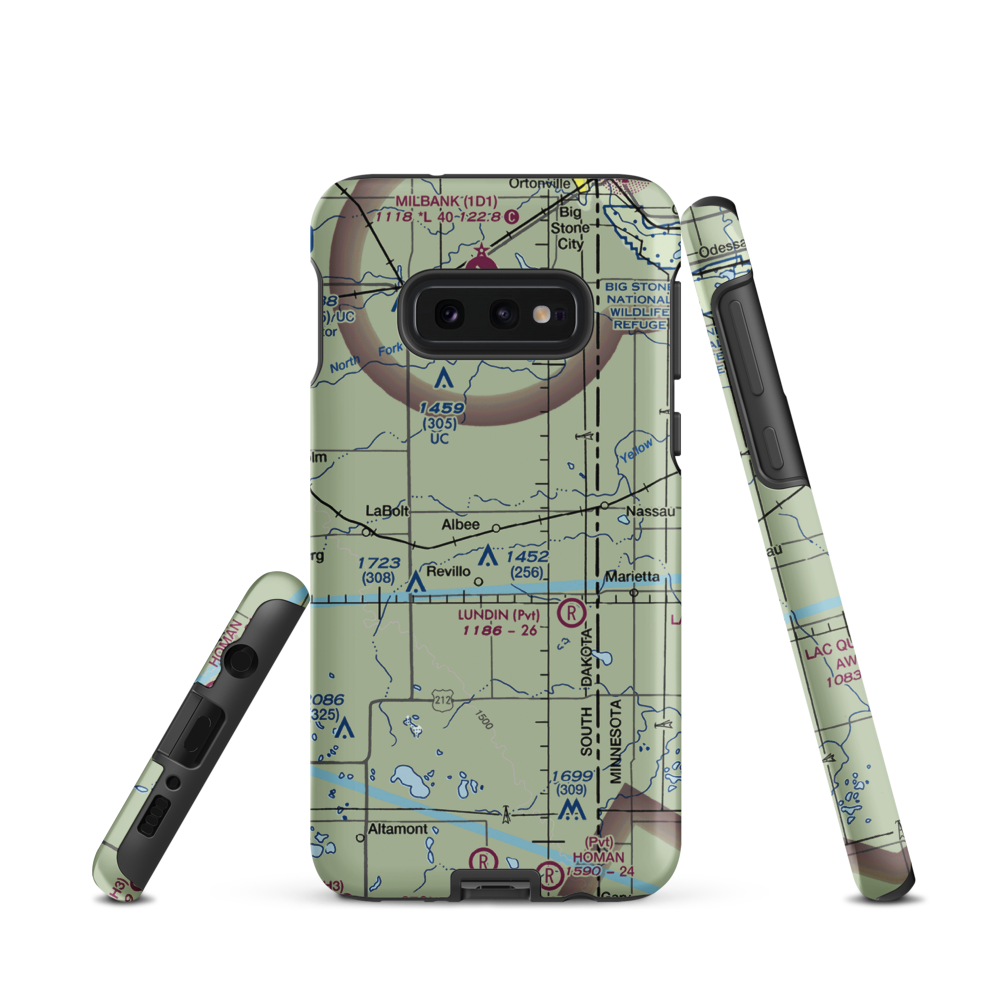 Tribitt Airport (1SD8) VFR Sectional Samsung Phone Case Samsung Galaxy S10 Plus model shown