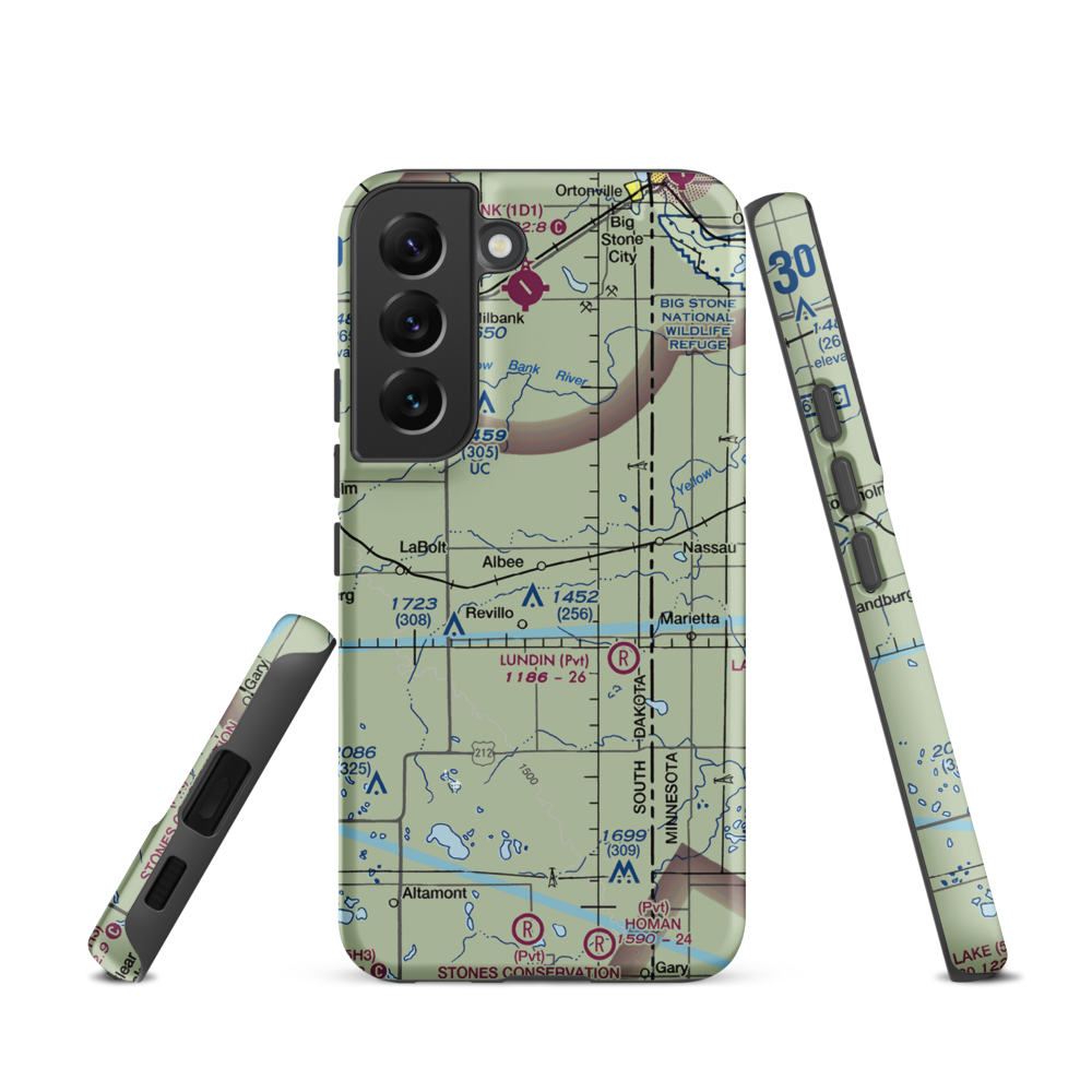 Tribitt Airport (1SD8) VFR Sectional Samsung Phone Case Samsung Galaxy S22 model shown