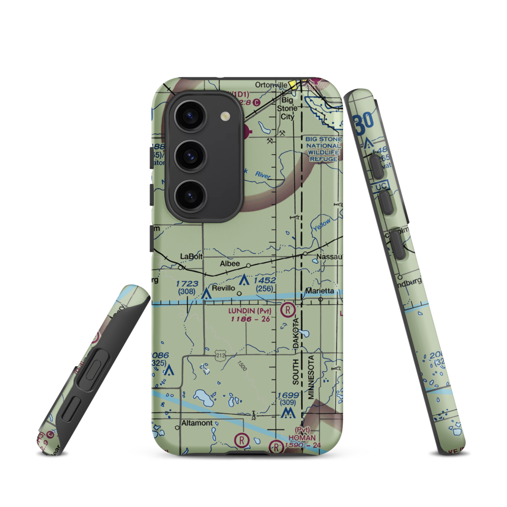 Tribitt Airport (1SD8) VFR Sectional Samsung Phone Case Samsung Galaxy S23 model shown